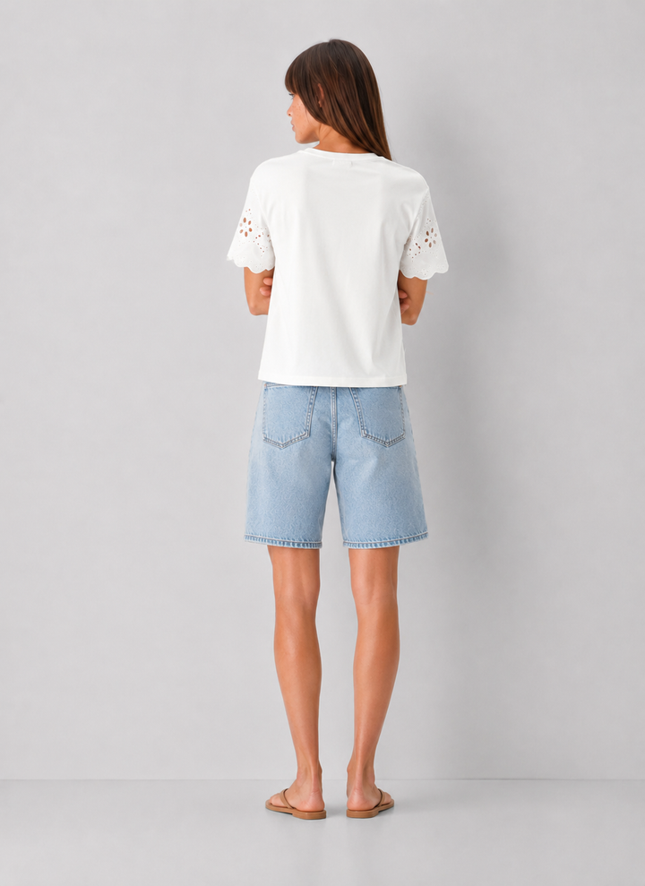 Eyelet Sleeve T-Shirt