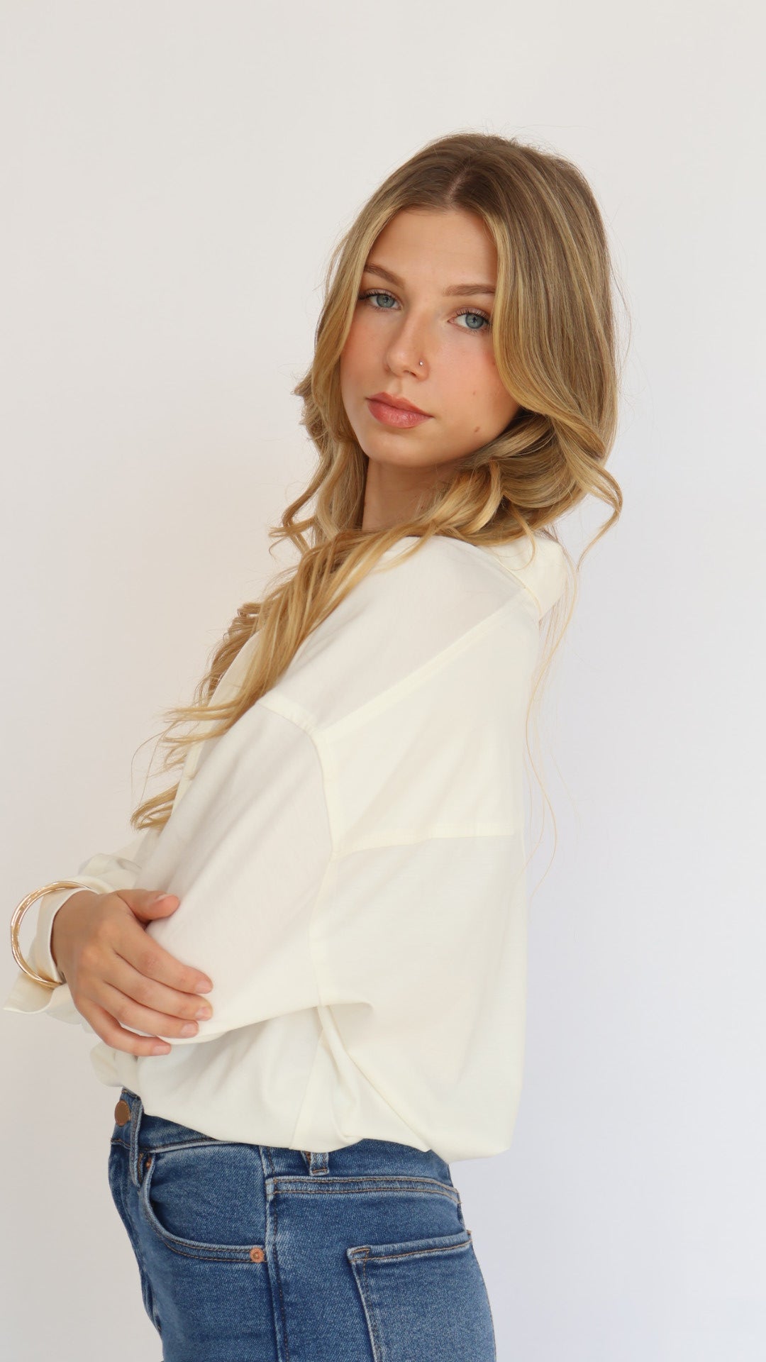 Basic Collar Button Down Shirt