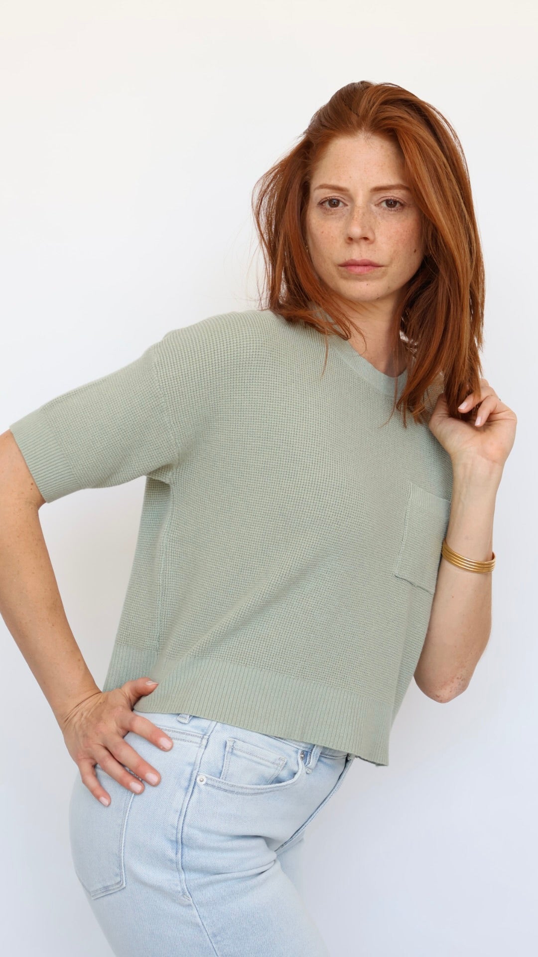 Amy Short Sleeve Knit Top