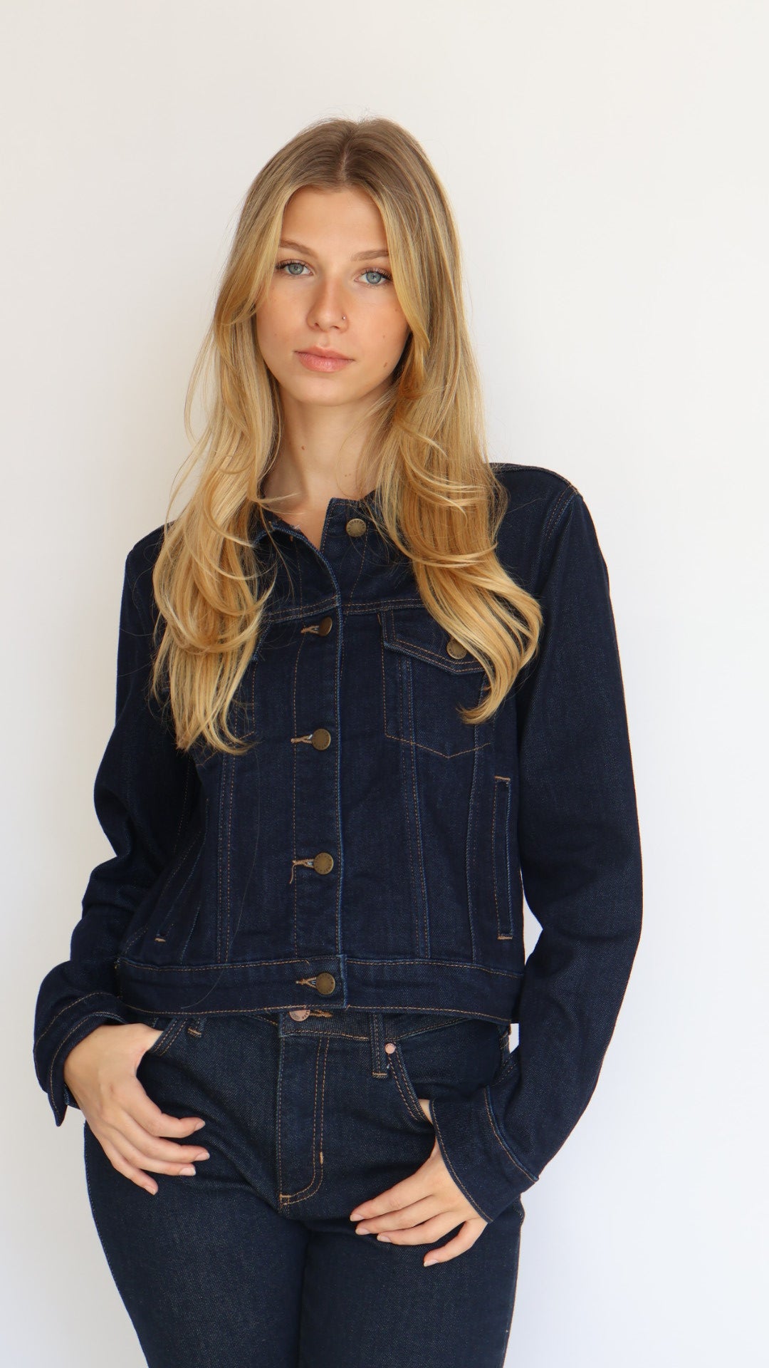 Just Black Denim Stretch Ultra Dark Denim Jacket