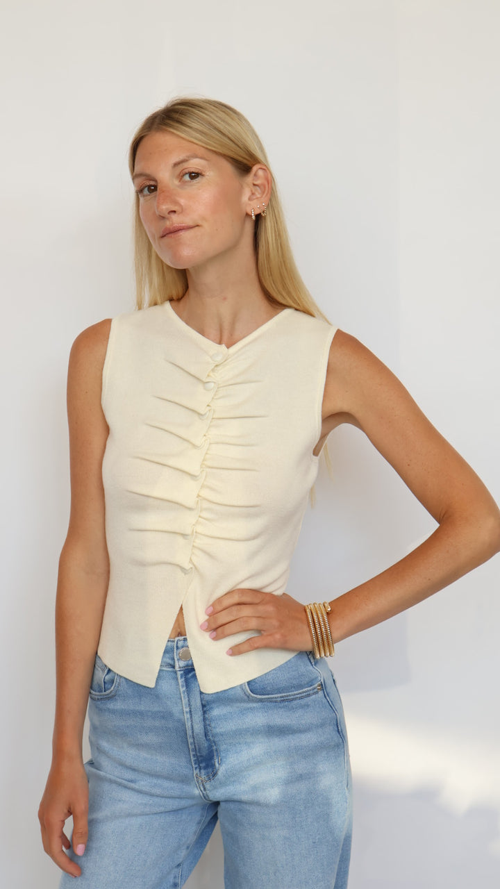Gathered Front Knit Top