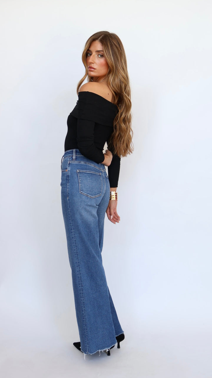 Dear John Denim Fiona Slim Wide Leg Jeans Midtown