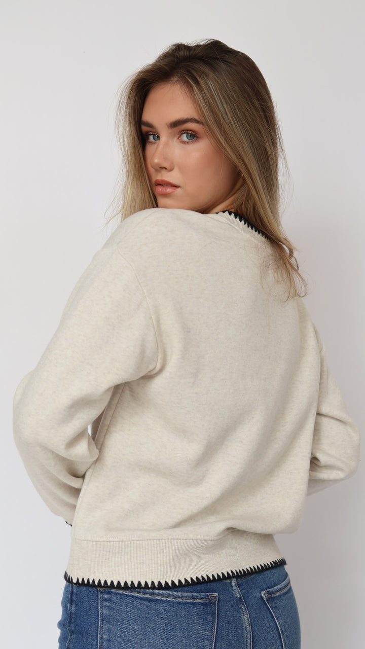 Thread & Supply Contrast Stitch Detail Sweatshirt