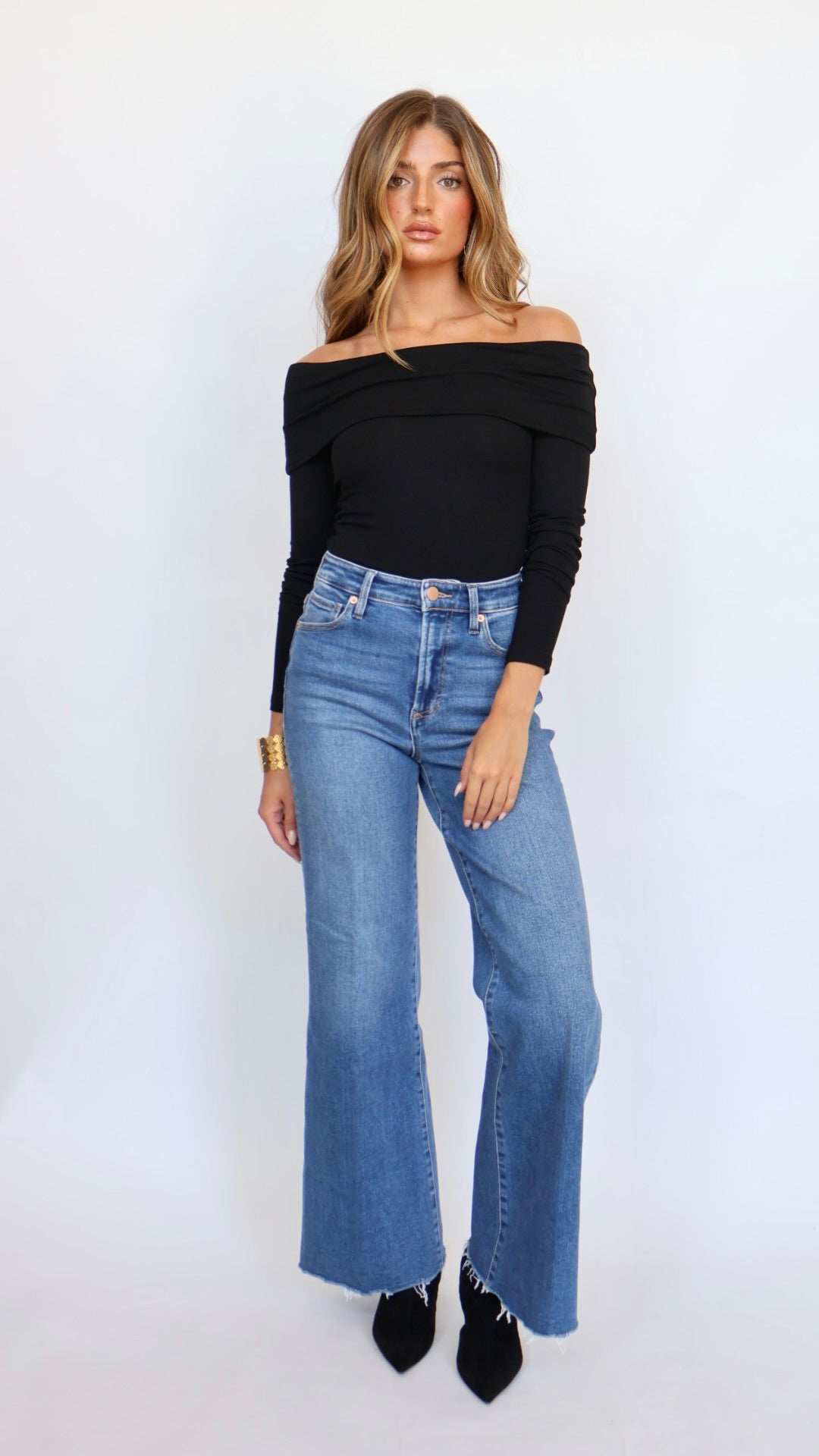 Dear John Denim Fiona Slim Wide Leg Jeans Midtown