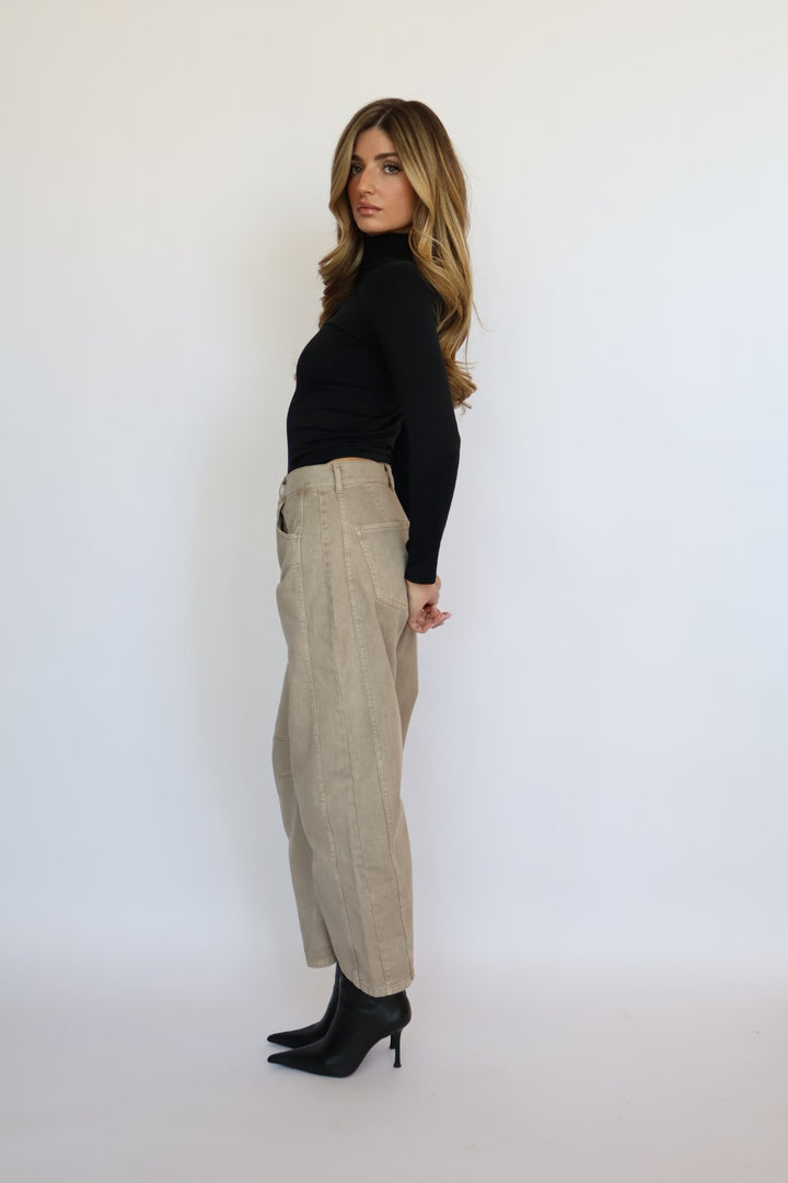 Wide Leg High Waisted Crop Pants