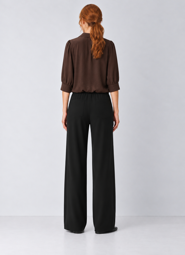 Half Sleeve Bubble Hem Blouse