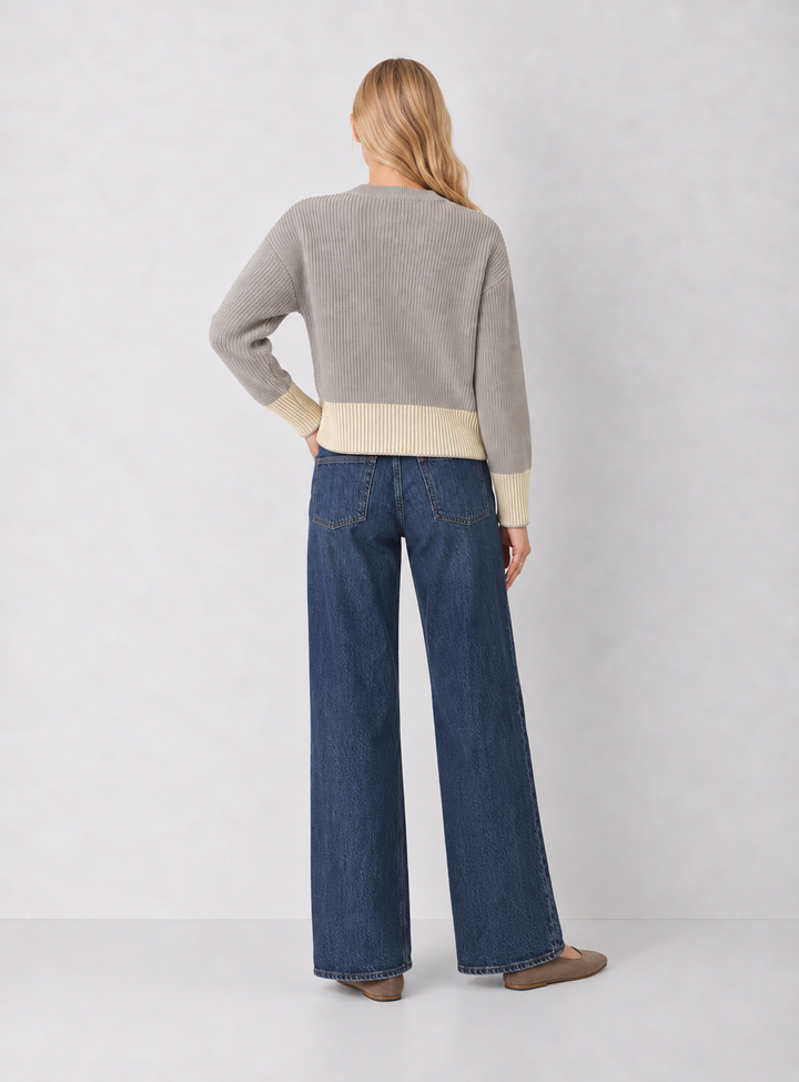 525 America Sienna Stripe Rib Pullover Sweater