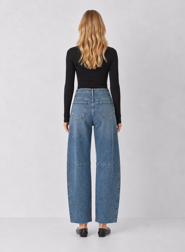 Just Black Denim Dakota Barrel Jean With Seams