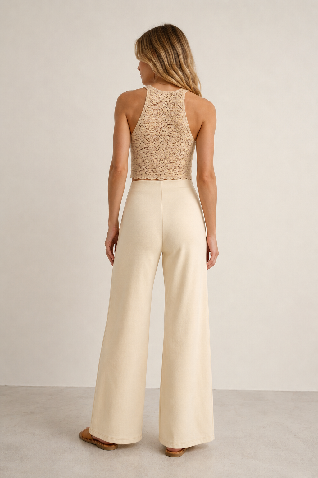 High-waisted Wide-leg Pants In Premium Stretch