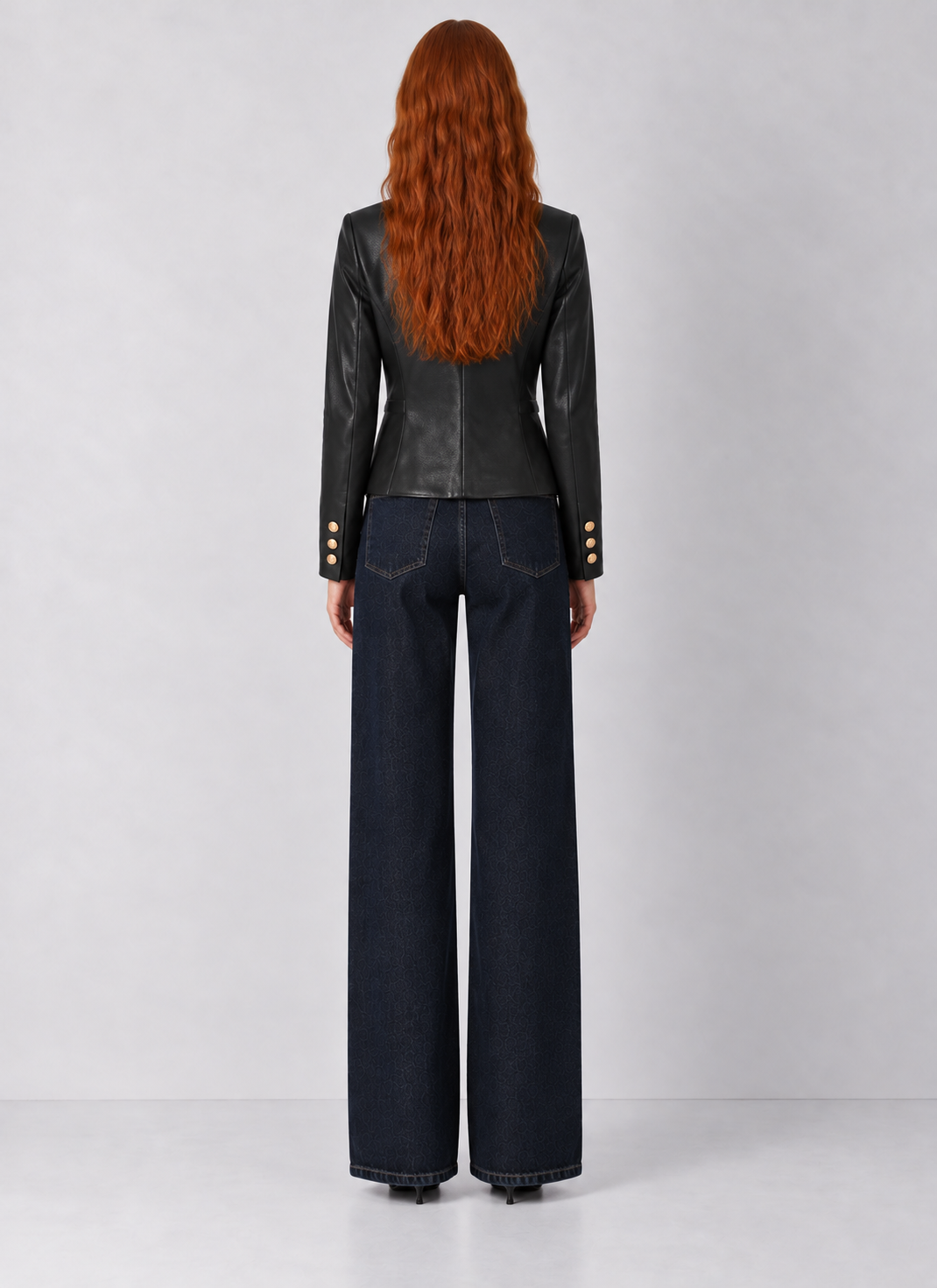 Dear John Rosalie Faux Leather Double-Breasted Blazer