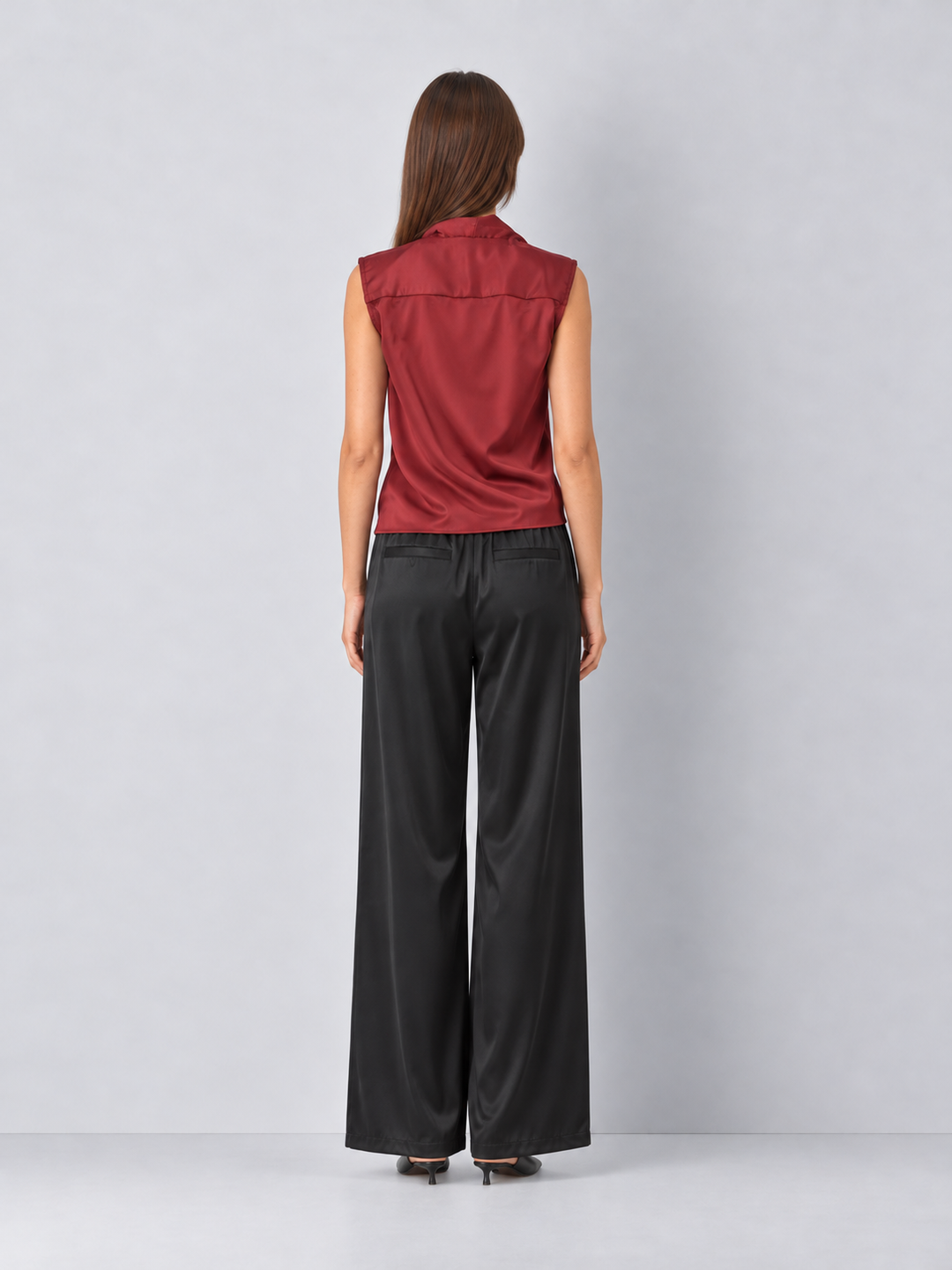 Elan Draped Cowl Neck Sleeveless Blouse