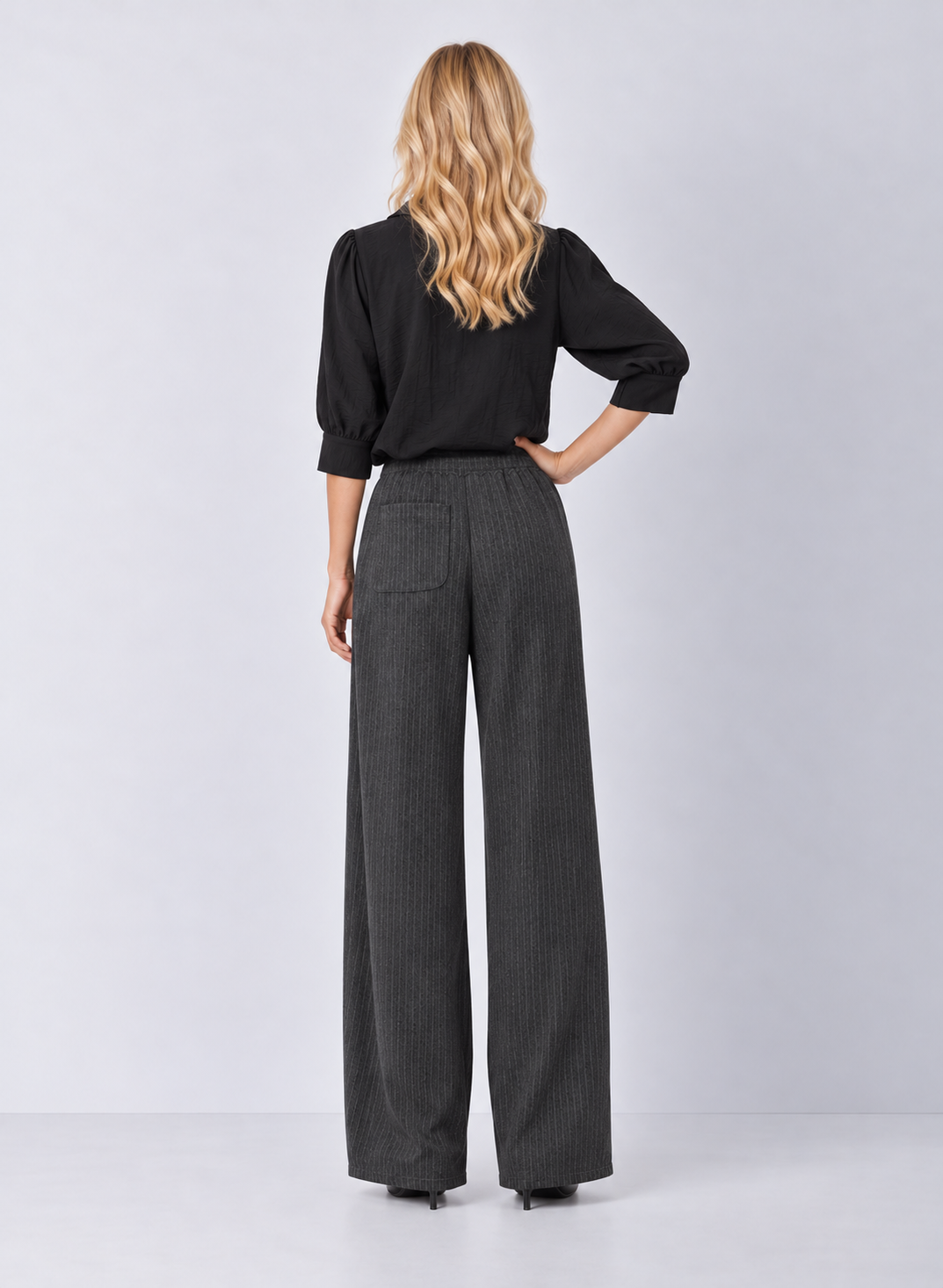 Half Sleeve Bubble Hem Blouse