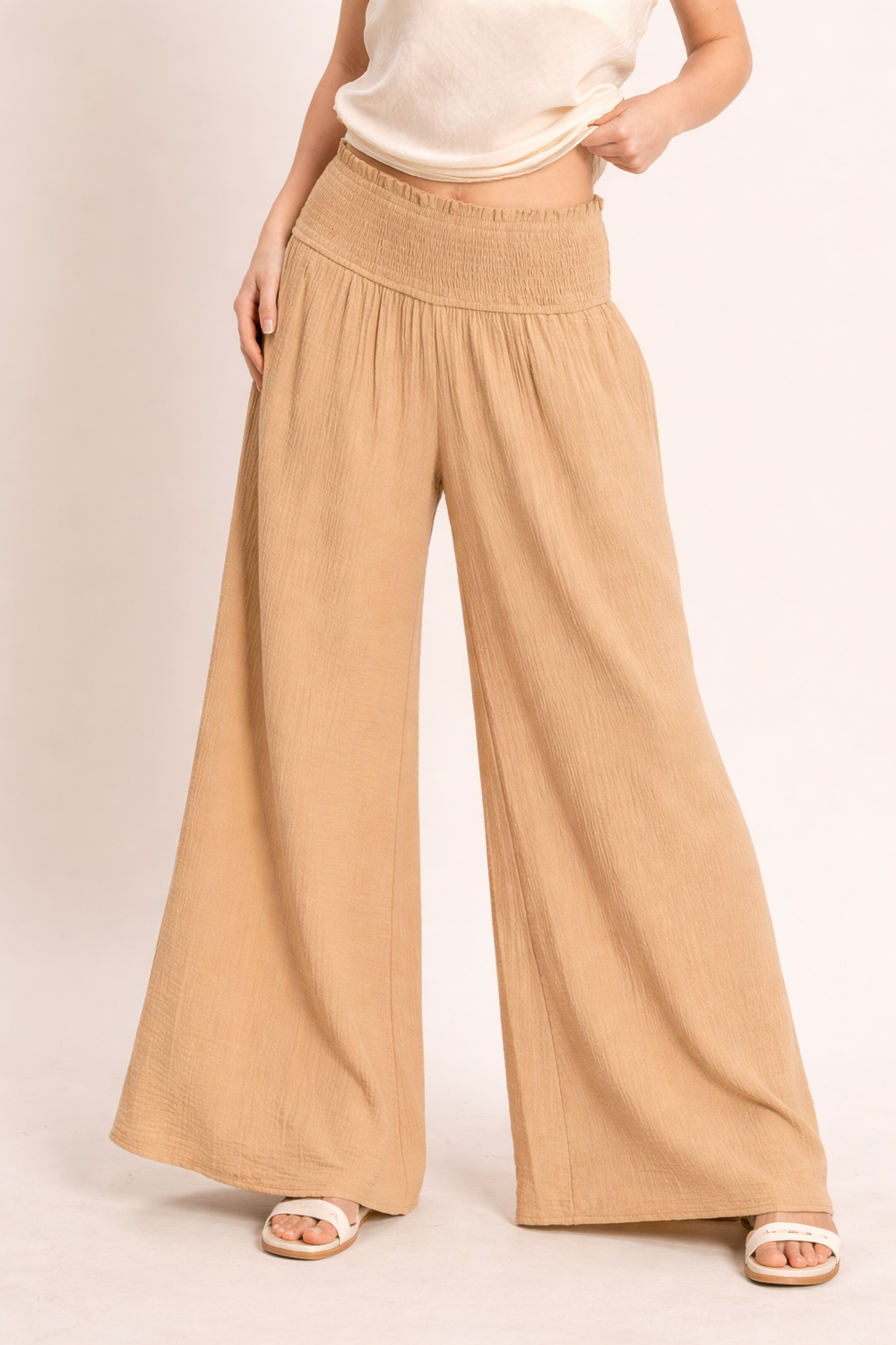 Lightweight Gauze Wide Leg Pants