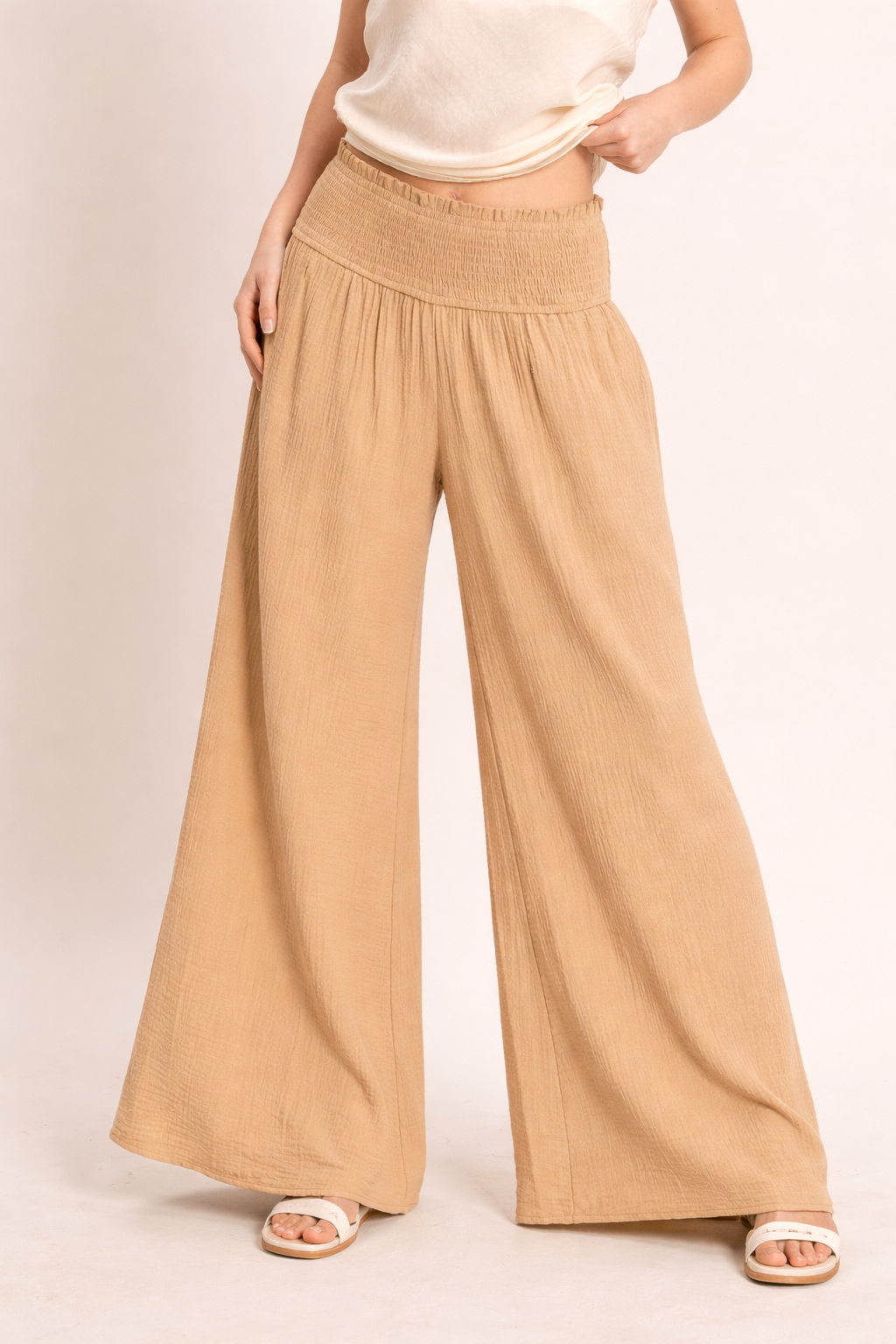 Lightweight Gauze Wide Leg Pants