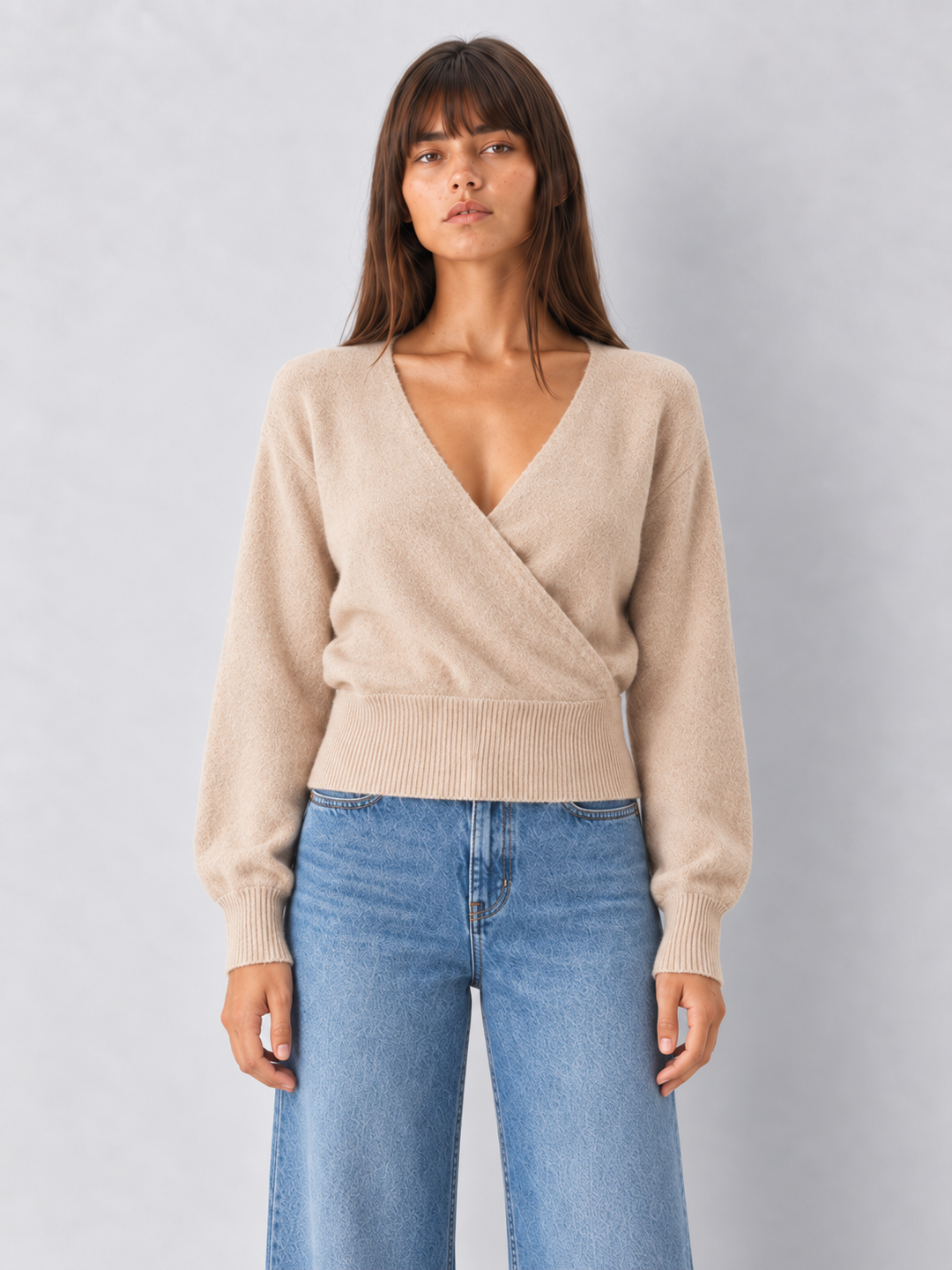V Neck Wrap Sweater