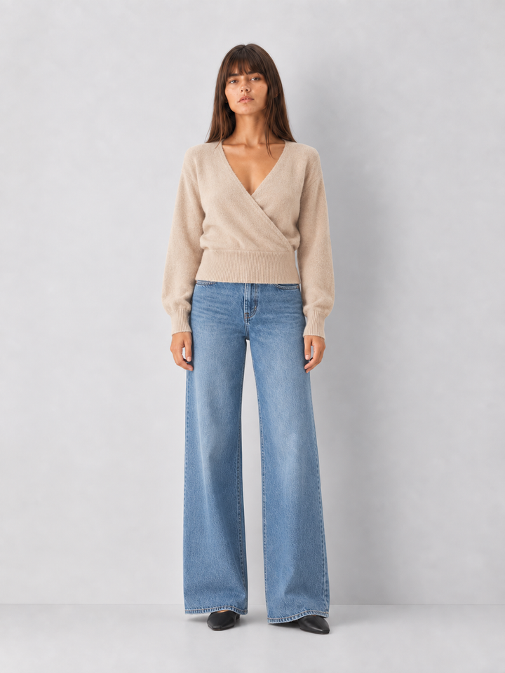 V Neck Wrap Sweater