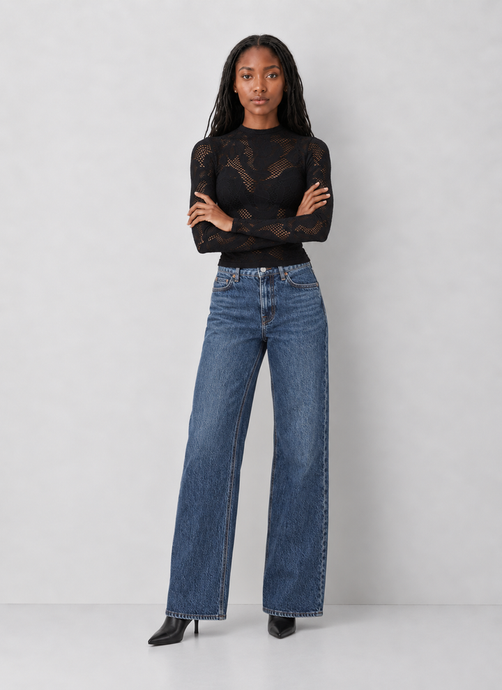 Jacquard Fishnet Layering Top
