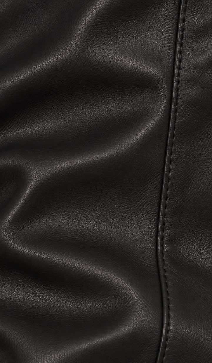 Dear John Fiona Wide Leg Leather Jeans - Smoked Charcoal