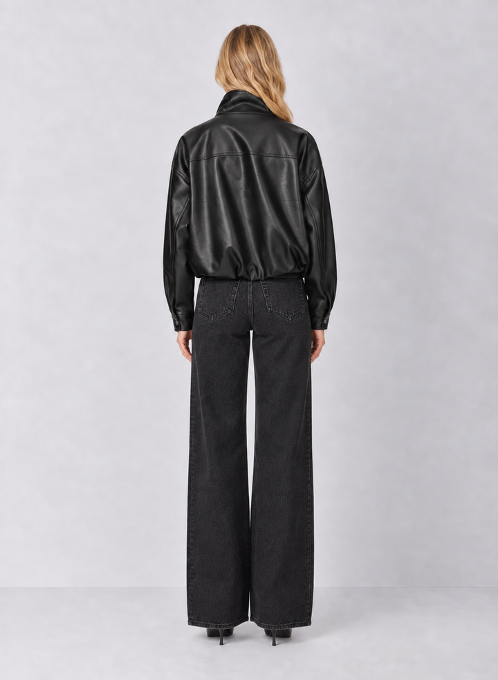 Z Supply Corin Faux Leather Bomber Jacket