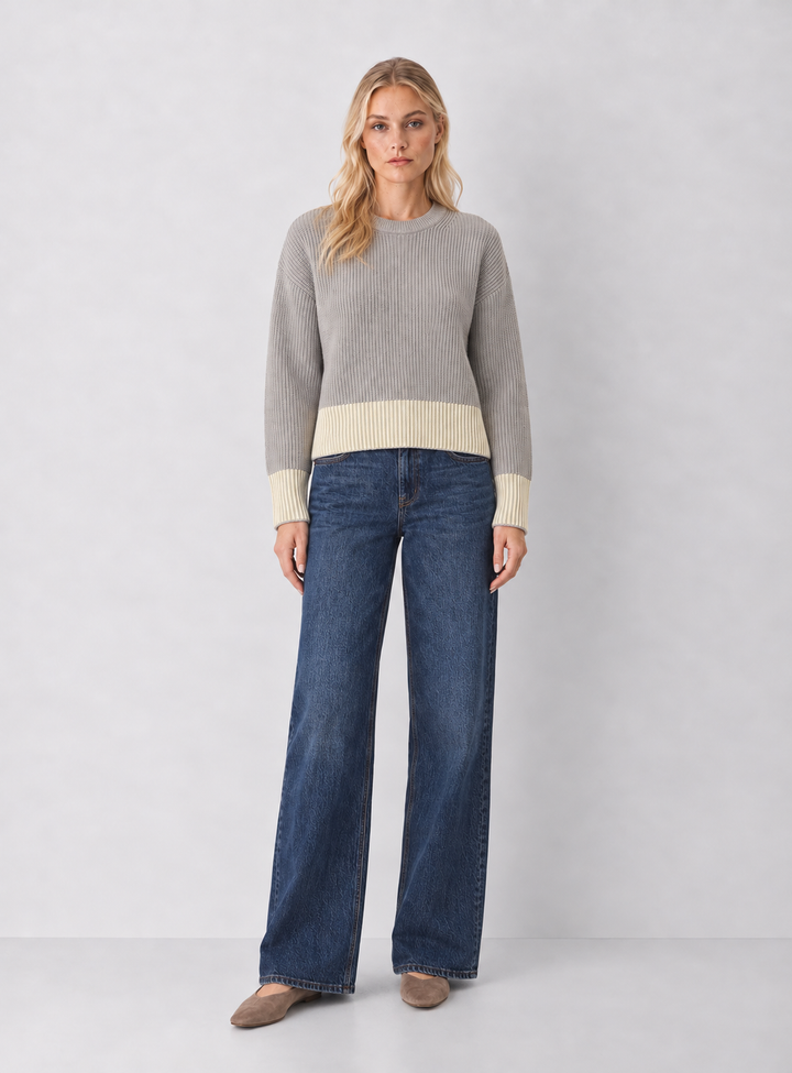 525 America Sienna Stripe Rib Pullover Sweater