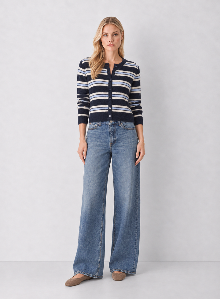 Z Supply Medina Stripe Cardigan - Eclipse