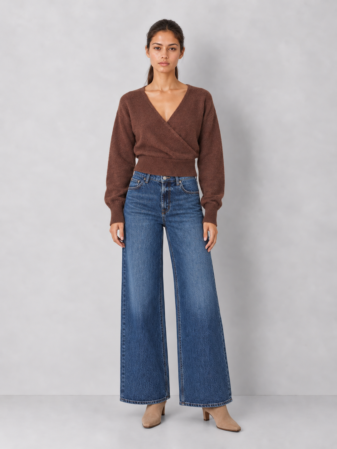 V Neck Wrap Sweater