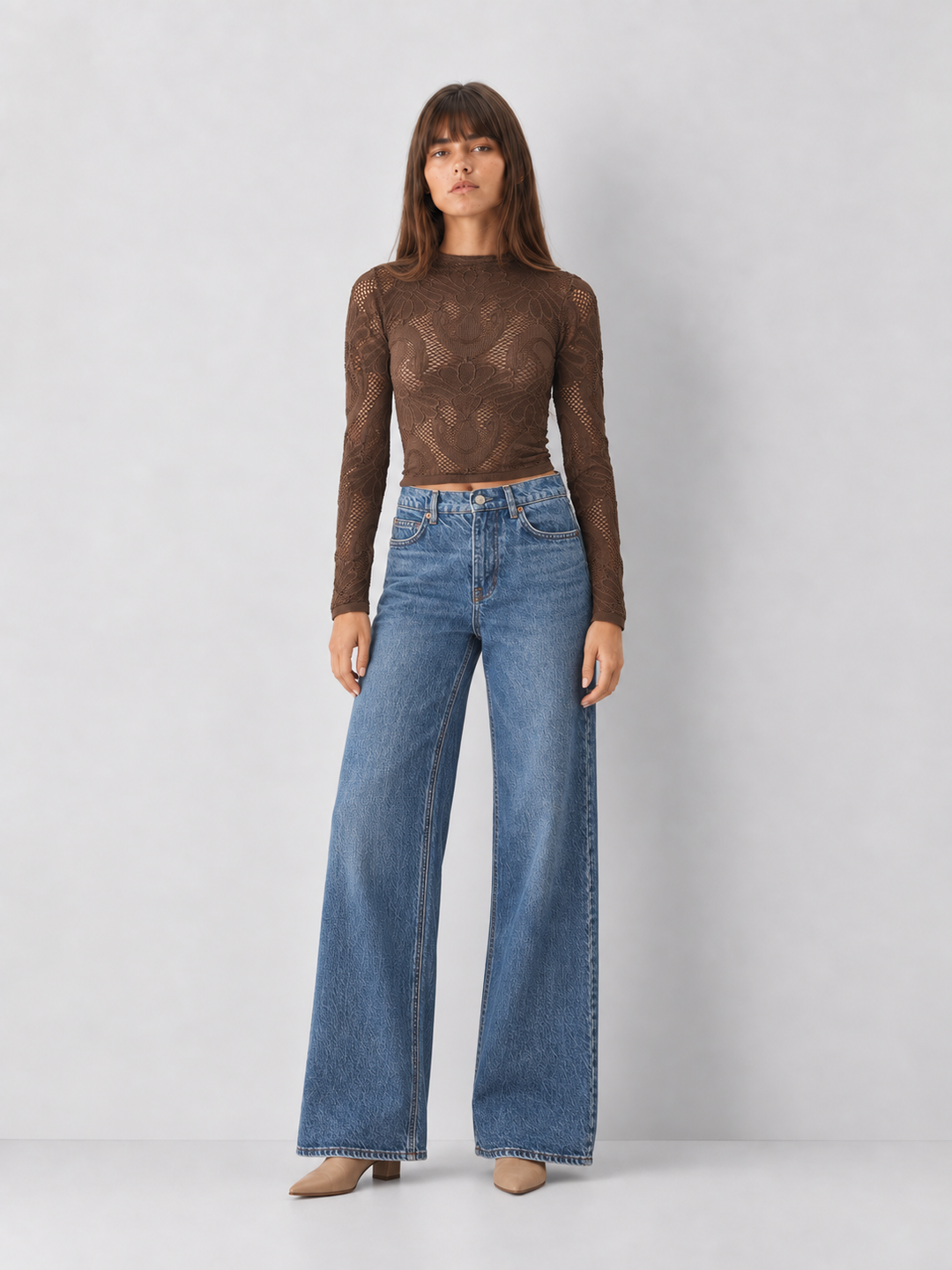 Jacquard Fishnet Layering Top