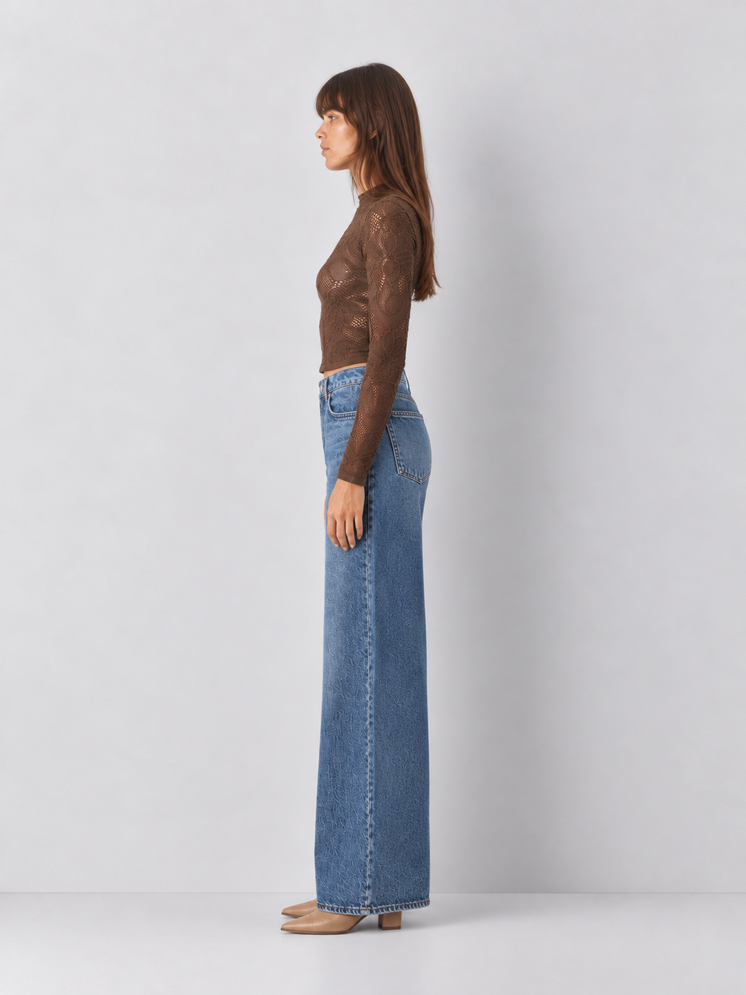 Jacquard Fishnet Layering Top