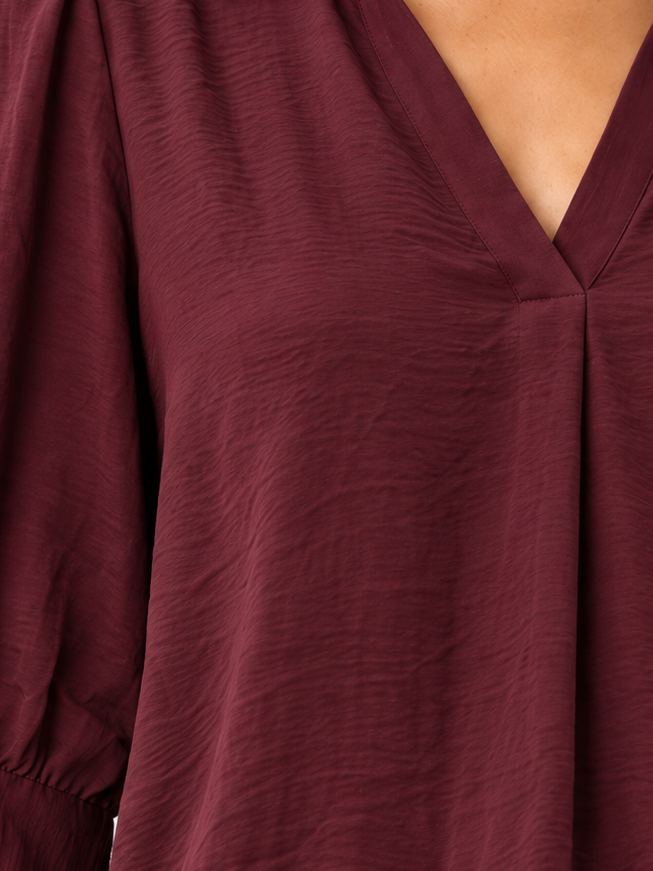 Half Sleeve Bubble Hem Blouse