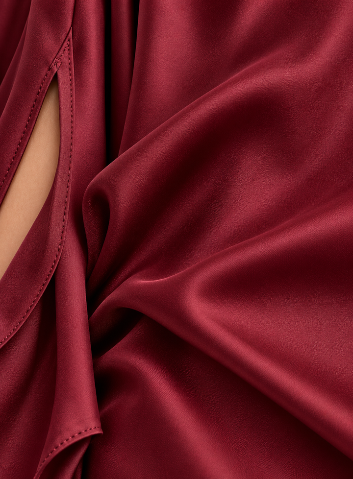 Elan Draped Satin Blouse