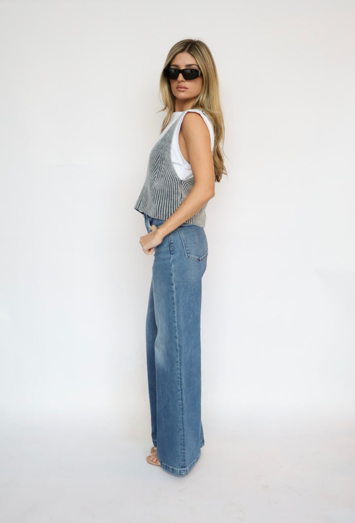 Sleeveless Layered Knit Top