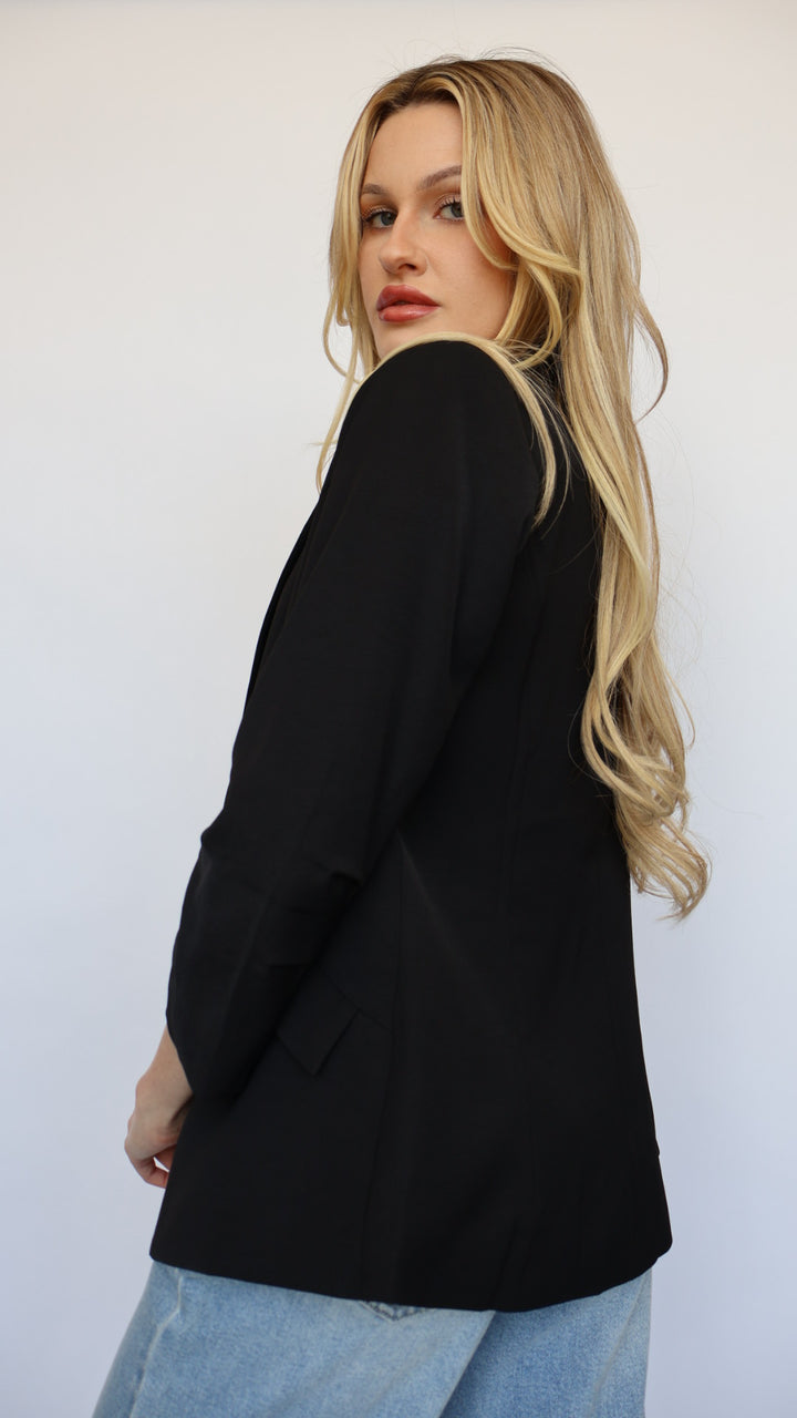 Ruched Sleeve Blazer