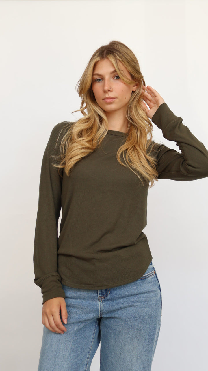 Thread & Supply Penelope Crew Neck Long Sleeve Top