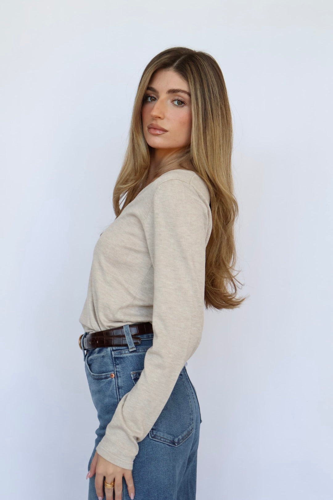 Lightweight Transitional V-Neck Knit Sweater