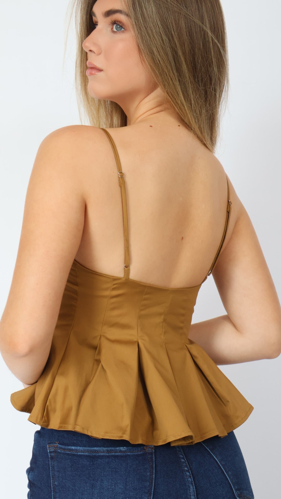 Button Front Bustier Top