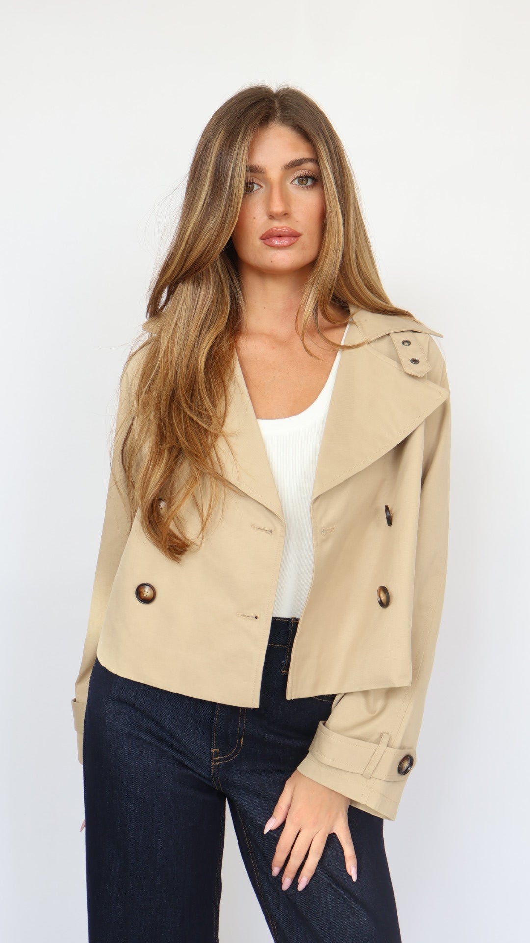 Habitual Cropped Trench Coat