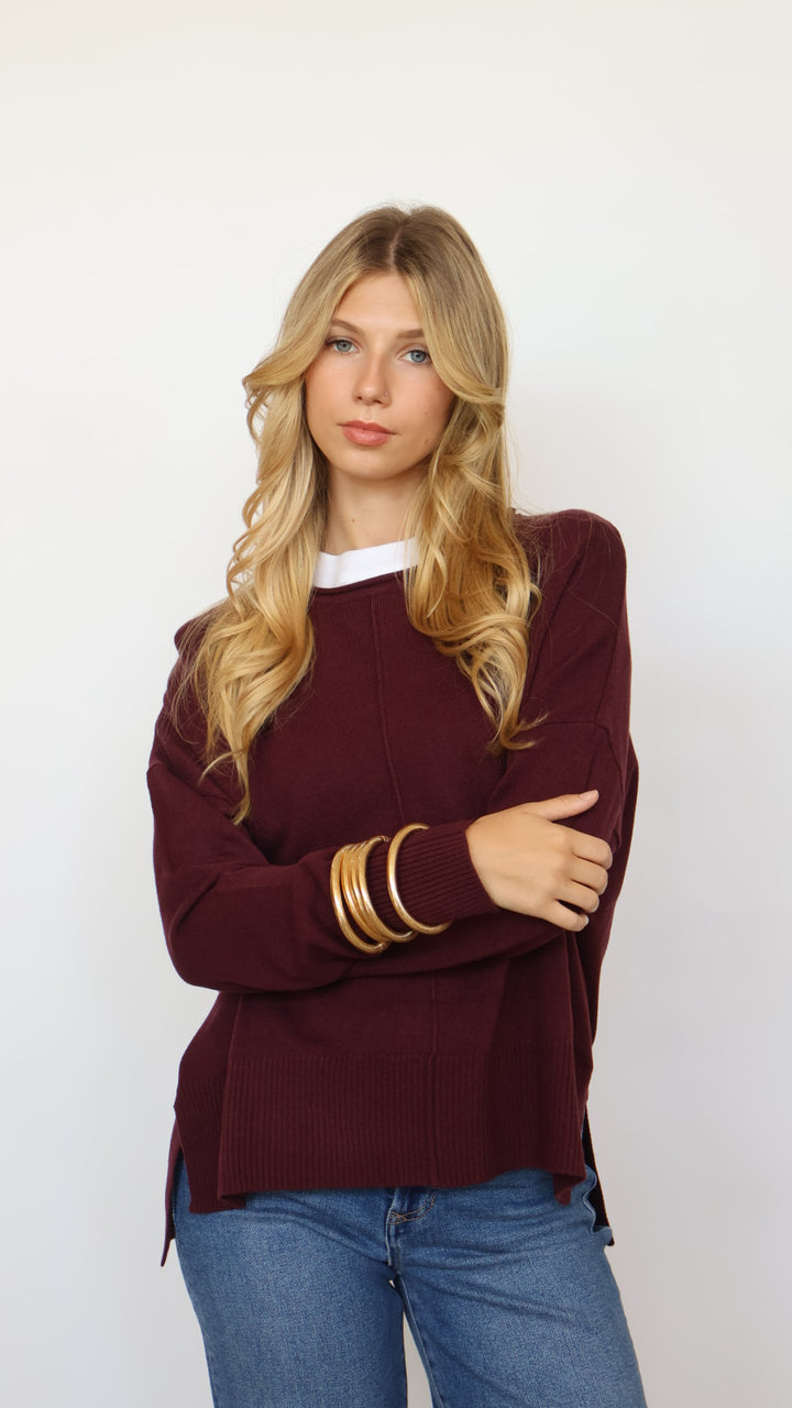 Rolled Neck Crew Sweater