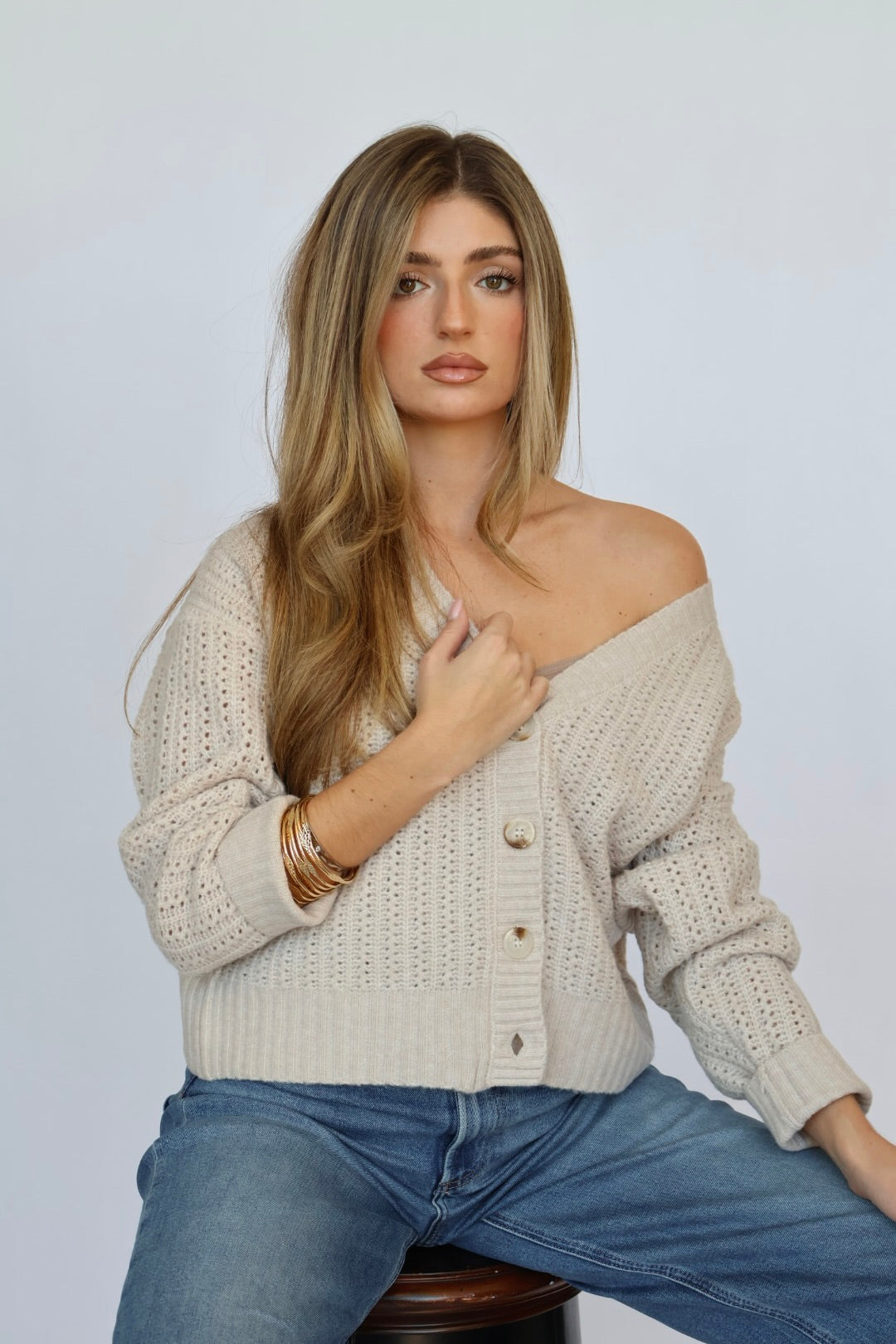 Thread & Supply Neutral Spring Knit Cardigan