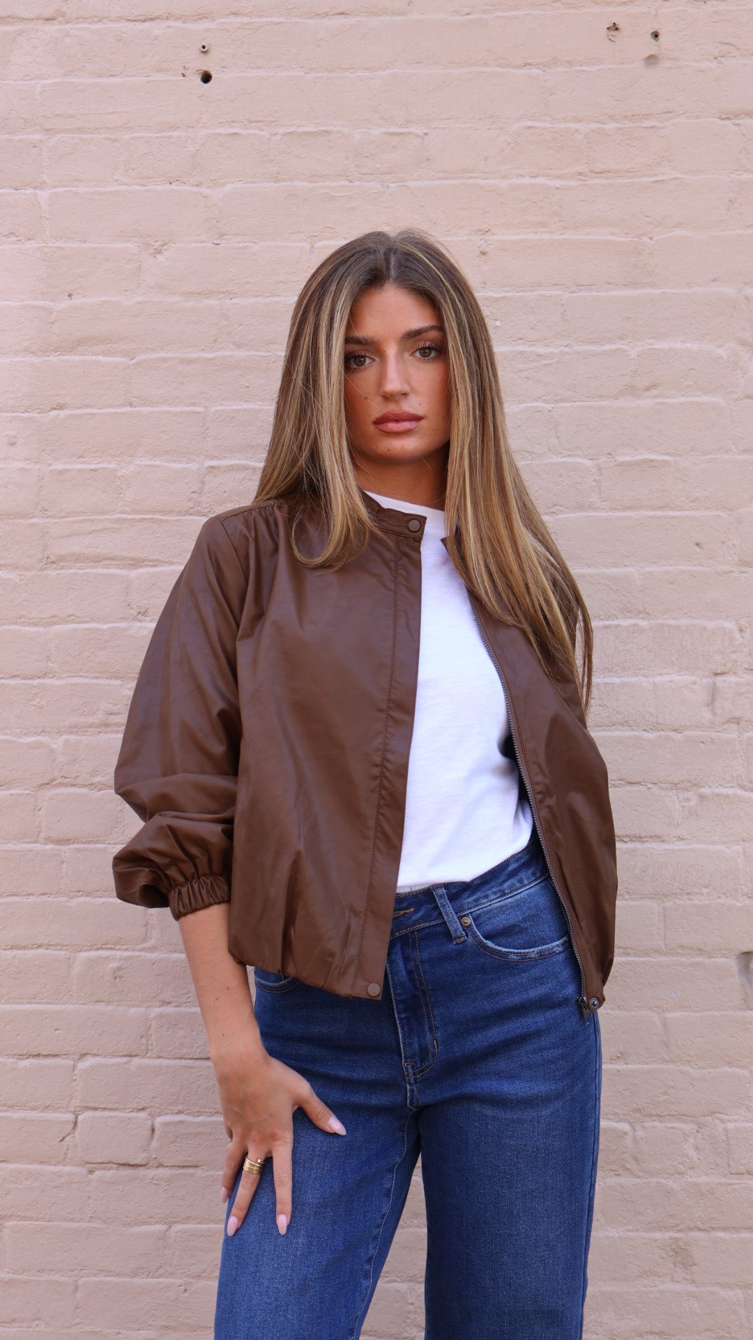 Pinch Vegan Leather Bomber Jacket