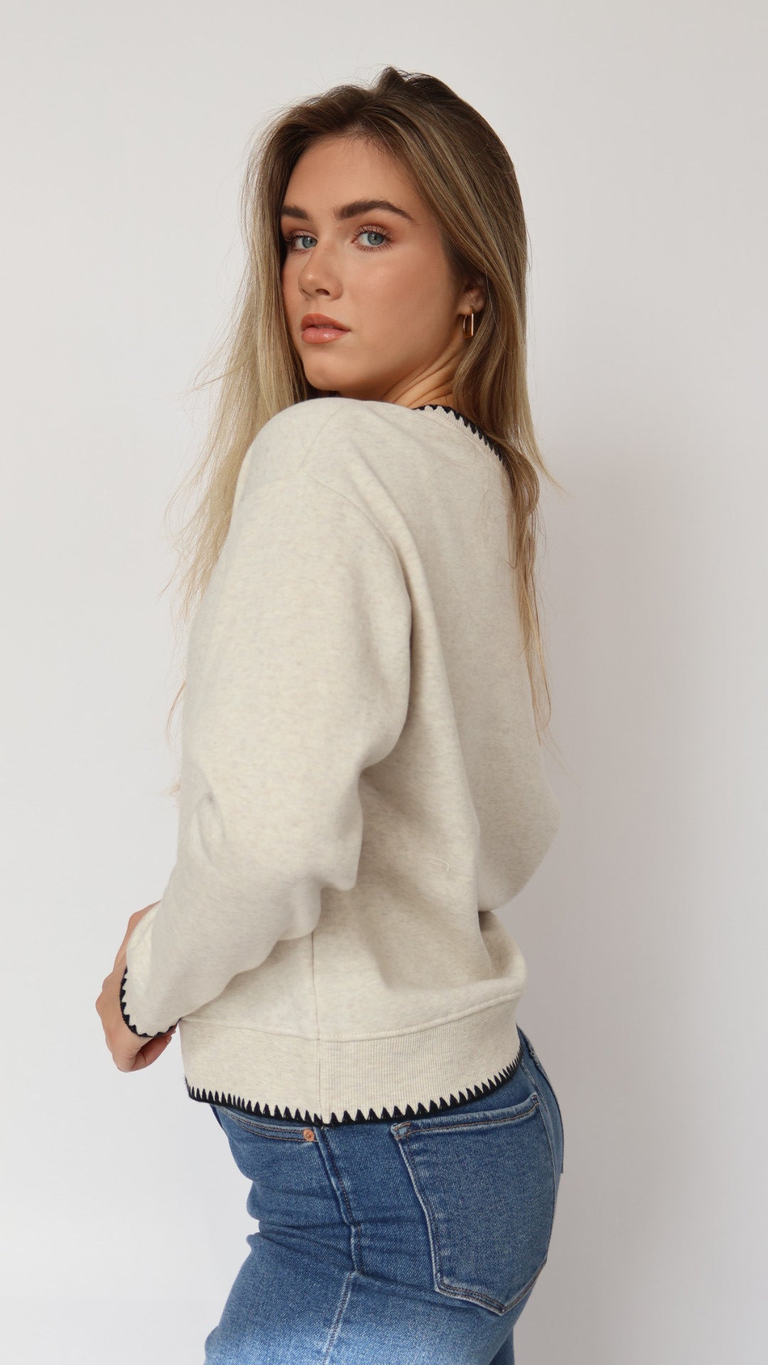 Thread & Supply Contrast Stitch Detail Sweatshirt
