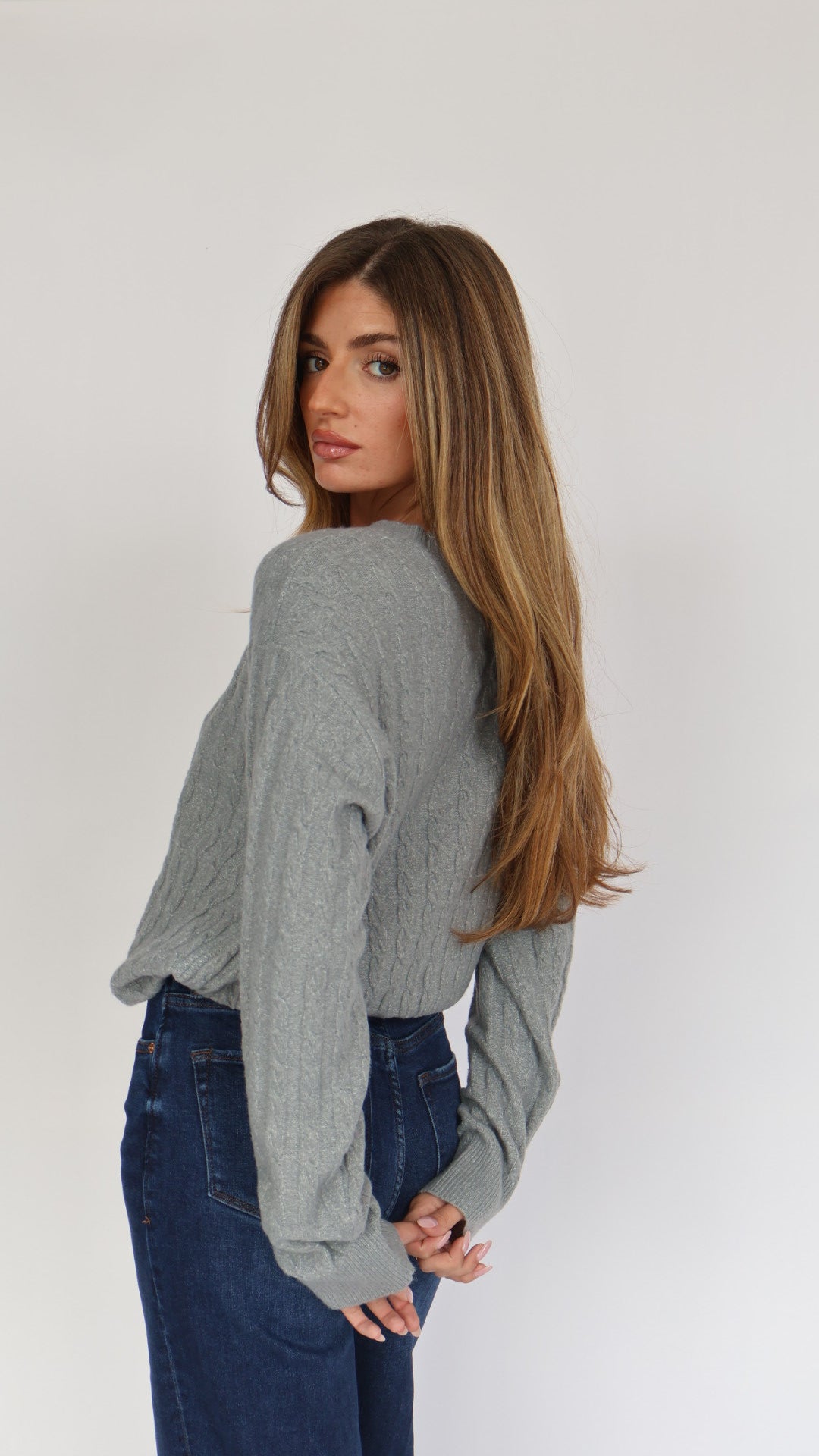 Steve Madden Minna Cable Knit Sweater