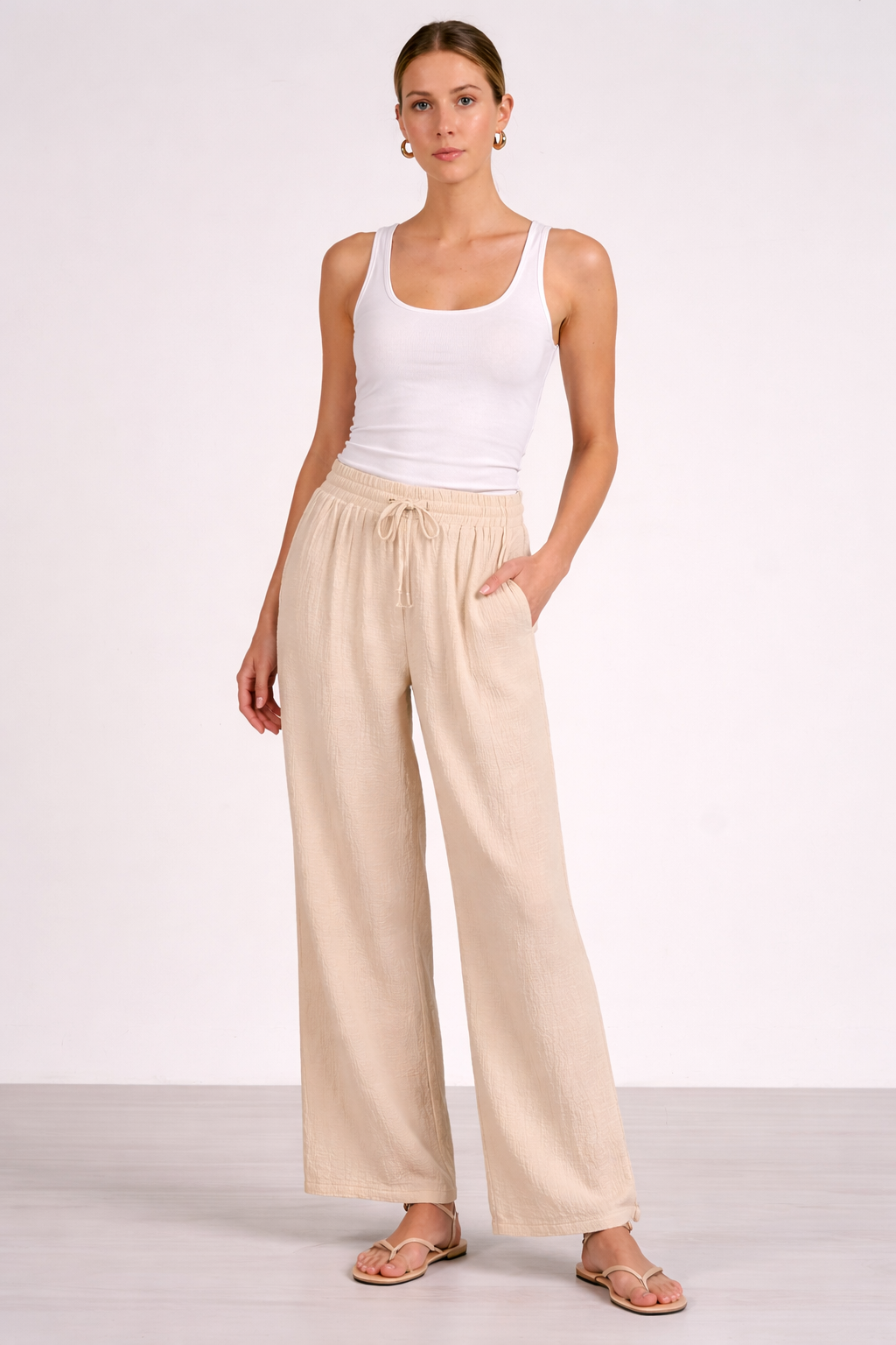 Elan Gauze Drawstring Pants