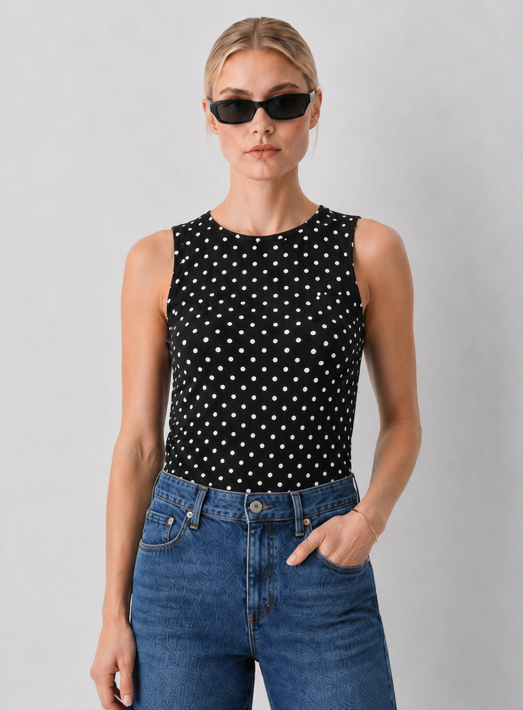 Polka Dot Sleeveless Tank