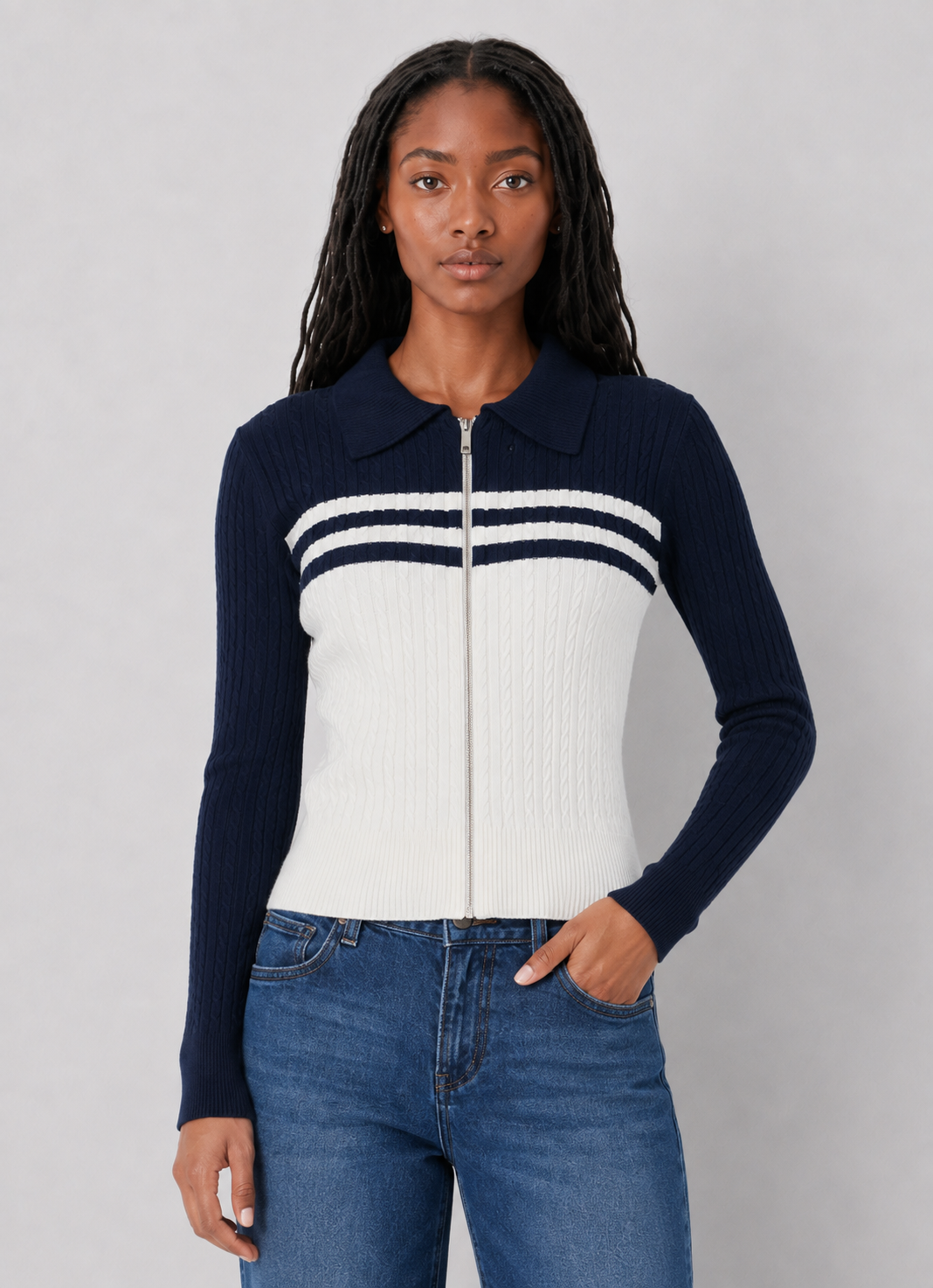 Dear John Nola Zip Up Sweater - Nola