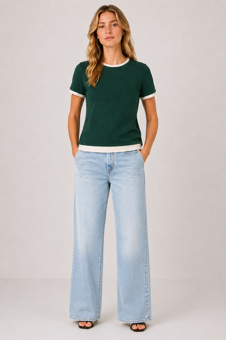 Double Layered Lightweight Knit Top