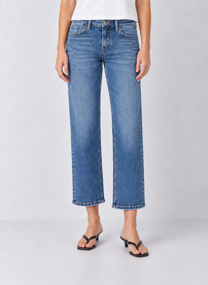 Melissa Mid Rise Crop Straight Jean