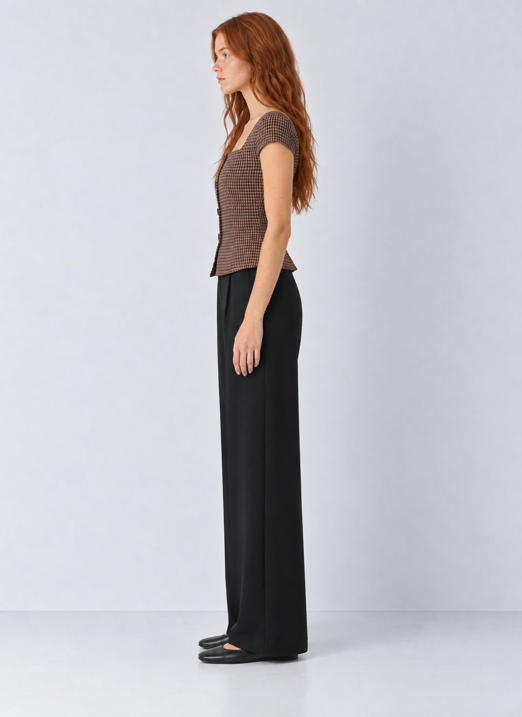 French Connection Diana Textured Gingham Top