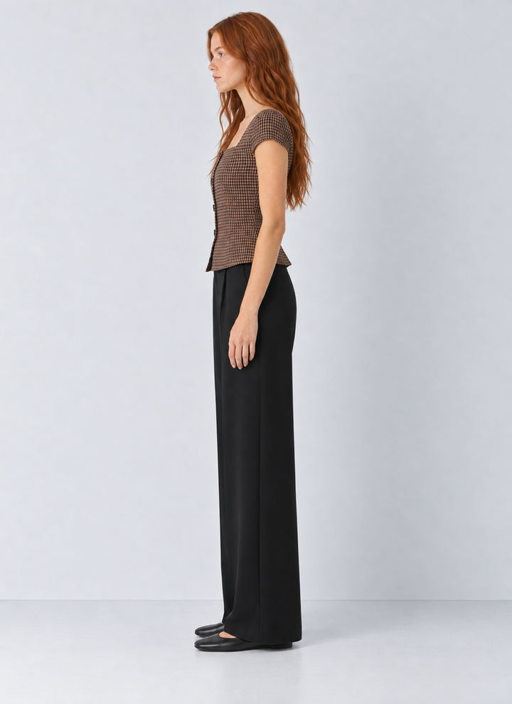 French Connection Diana Textured Gingham Top