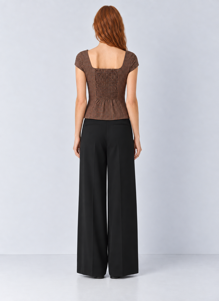 French Connection Diana Textured Gingham Top