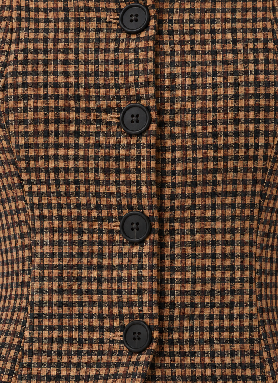 French Connection Diana Textured Gingham Top